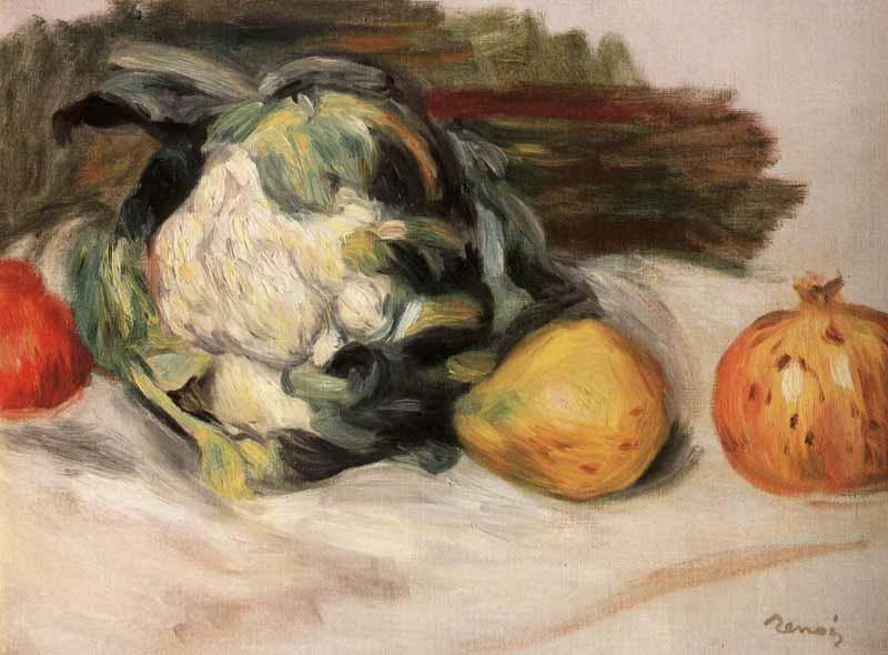 Pierre-Auguste Renoir Cauliflower and pomegranates